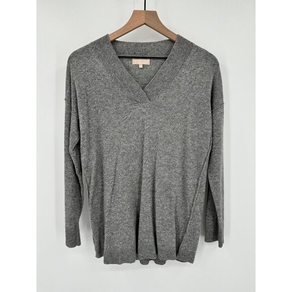 Benedetta B Merino Wool Cashmere Sweater Women Small Gray V-Neck Long Sleeve - Picture 1 of 8